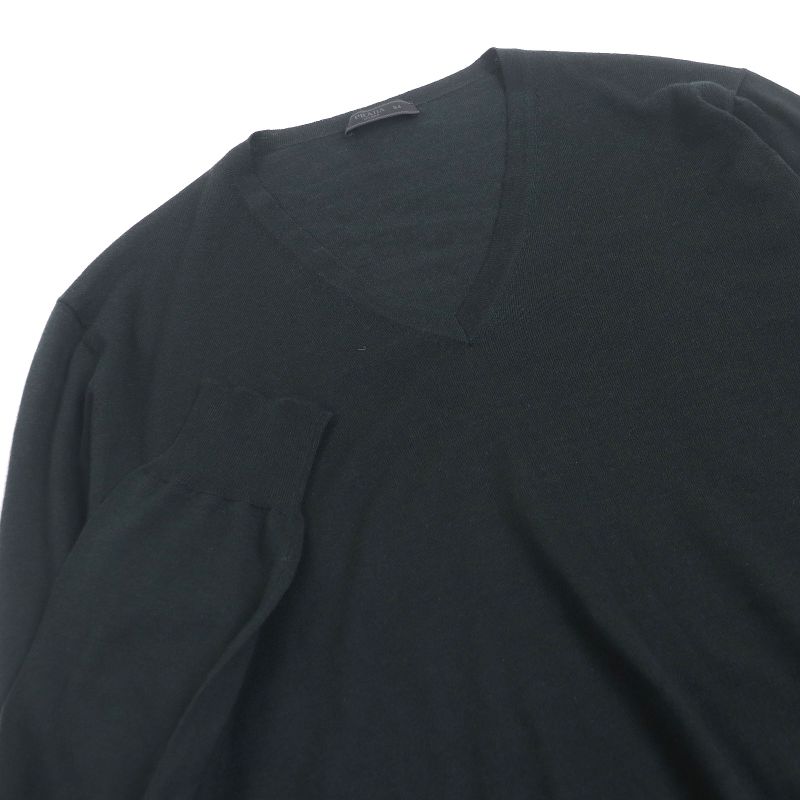 Prada 2022 Umb221 100% Cashmere V-neck Light Hand Long Sleeve Knit Sweater