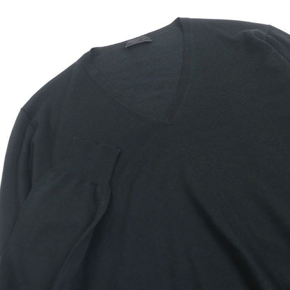 Prada 2022 Umb221 100% Cashmere V-neck Light Hand Long Sleeve Knit Sweater
