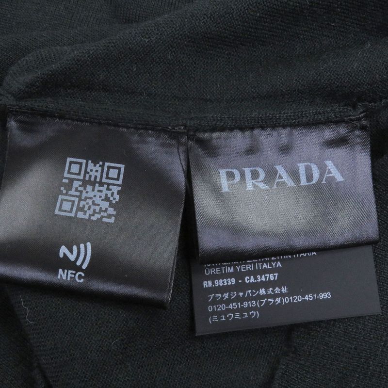 Prada 2022 Umb221 100% Cashmere V-neck Light Hand Long Sleeve Knit Sweater