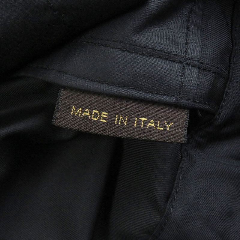 Louis Vuitton Logo Silver Hardware Stand Collar Nylon Coat Mod Coat Navy 46