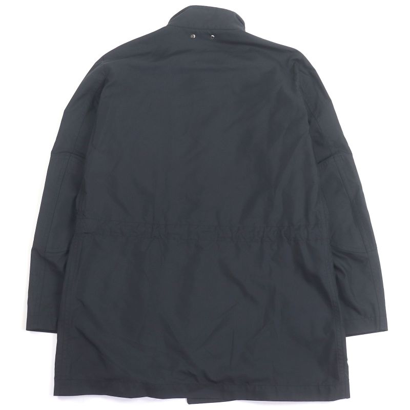 Louis Vuitton Logo Silver Hardware Stand Collar Nylon Coat Mod Coat Navy 46