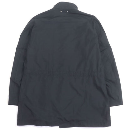 Louis Vuitton Logo Silver Hardware Stand Collar Nylon Coat Mod Coat Navy 46