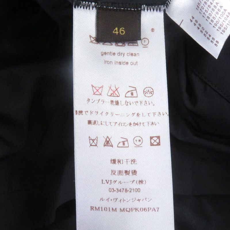 Louis Vuitton Logo Silver Hardware Stand Collar Nylon Coat Mod Coat Navy 46