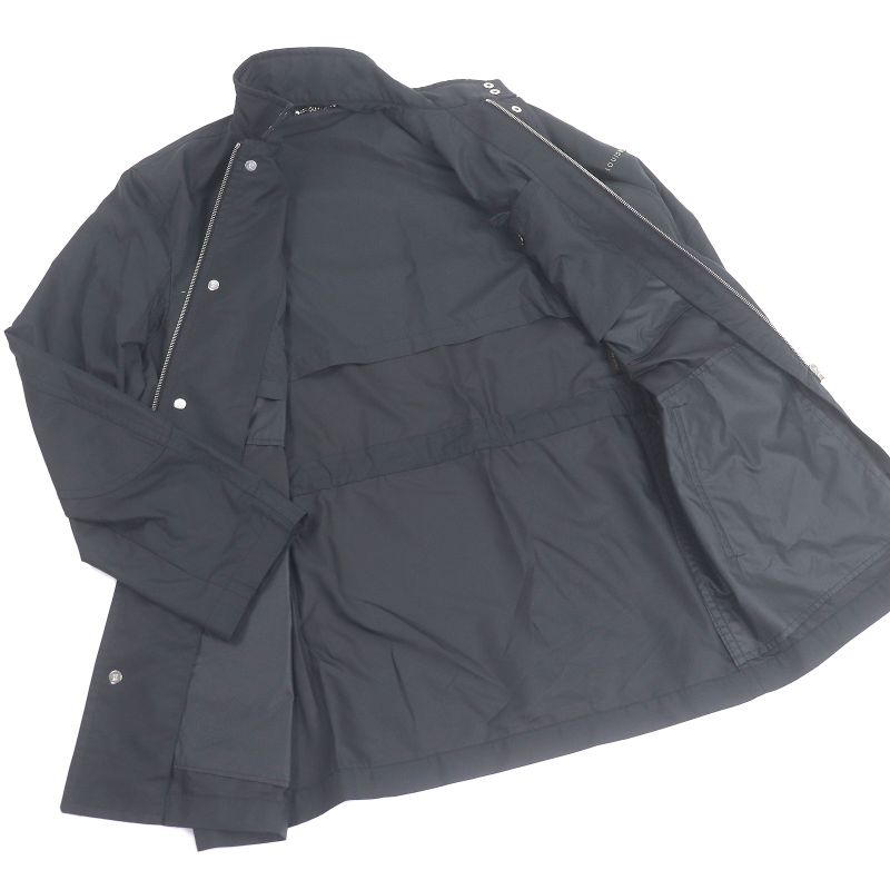 Louis Vuitton Logo Silver Hardware Stand Collar Nylon Coat Mod Coat Navy 46