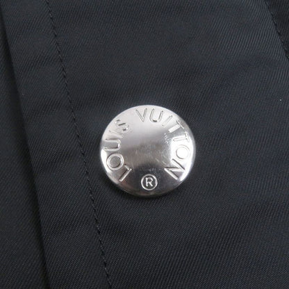 Louis Vuitton Logo Silver Hardware Stand Collar Nylon Coat Mod Coat Navy 46