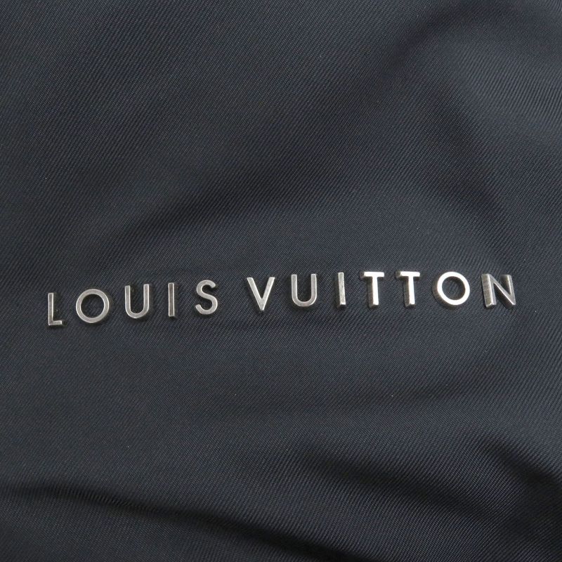 Louis Vuitton Logo Silver Hardware Stand Collar Nylon Coat Mod Coat Navy 46