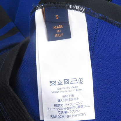 Louis Vuitton Jacquard Cyc Ring T-shirt Half Zip Short Sleeve Knit Blue Black S