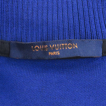 Louis Vuitton Jacquard Cyc Ring T-shirt Half Zip Short Sleeve Knit Blue Black S