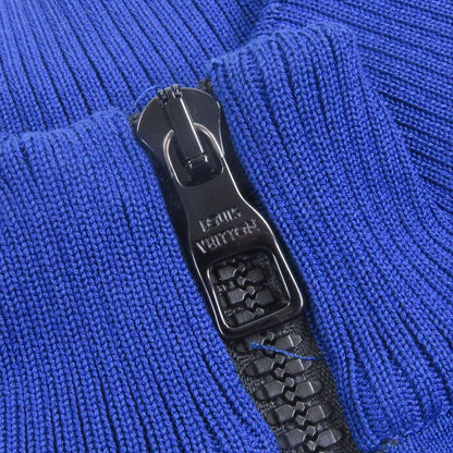Louis Vuitton Jacquard Cyc Ring T-shirt Half Zip Short Sleeve Knit Blue Black S