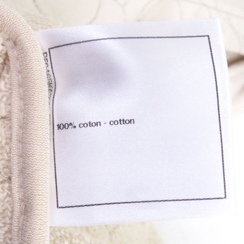 CHANEL P59465 Coco Mark Button Camellia Stitch Rare Size Sweatshirt Beige 46