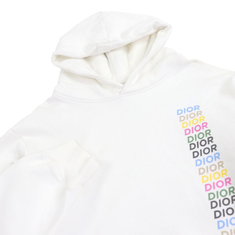 DIOR Homme 24SS 413j646a0531 Multi Logo Print Pullover Hoodie White XXL Made