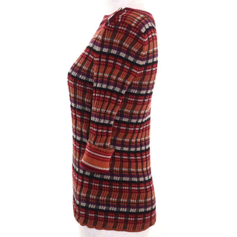 CHANEL P59263 Alpaca Wool Coco Mark With Ikari Button Boat Neck Short Sleeve