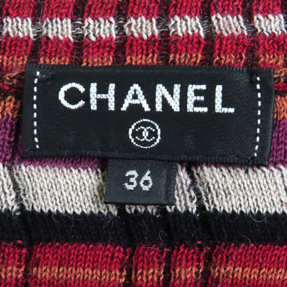 CHANEL P59263 Alpaca Wool Coco Mark With Ikari Button Boat Neck Short Sleeve