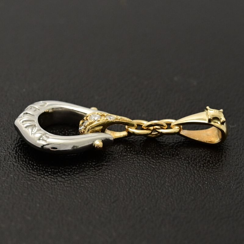 Celine Triomphe Logo Diamond Pendant Top / YG / 750 X Pt900 Combination - 2.9g