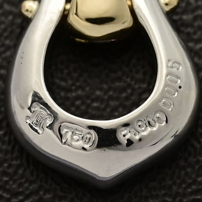Celine Triomphe Logo Diamond Pendant Top / YG / 750 X Pt900 Combination - 2.9g