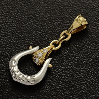 Celine Triomphe Logo Diamond Pendant Top / YG / 750 X Pt900 Combination - 2.9g