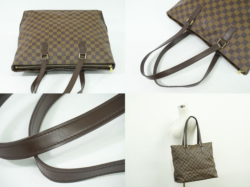 Authentic Louis Vuitton LV Cabas Mezzo Special Order Damier Ebène Shoulder Bag