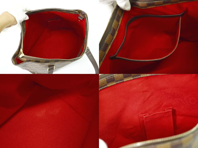 Authentic Louis Vuitton LV Cabas Mezzo Special Order Damier Ebène Shoulder Bag