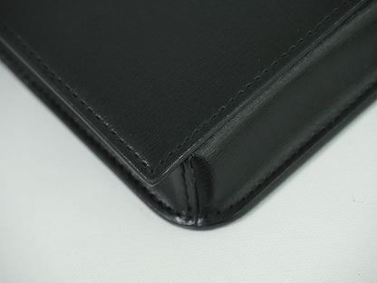 Authentic Saint Laurent Cassandra Shoulder Bag Pochette Folder Leather Black