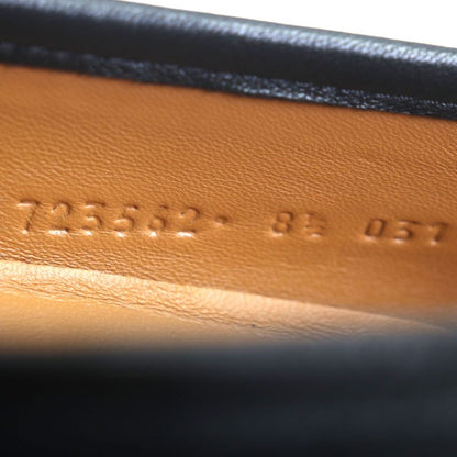  Gucci 723562 Leather Horsebit Moccasin Loafers Black Gold Hardware 8.5 With