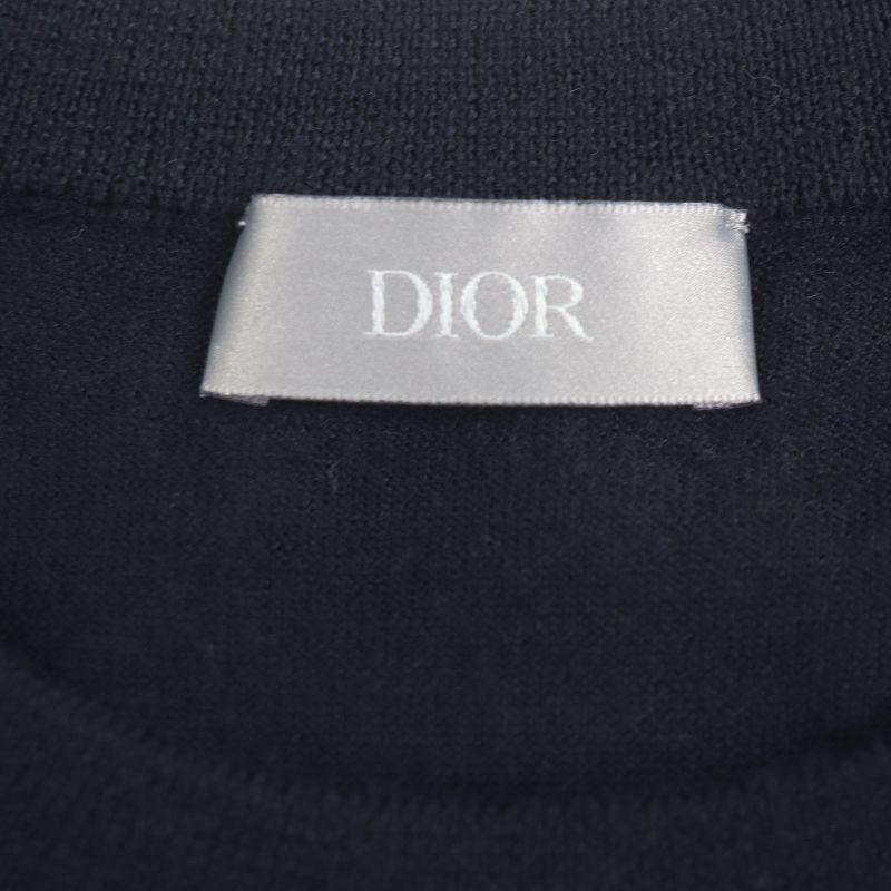  DIOR Homme 113m647at220 100% Cashmere CD Logo Embroidery Crew Neck Pullover