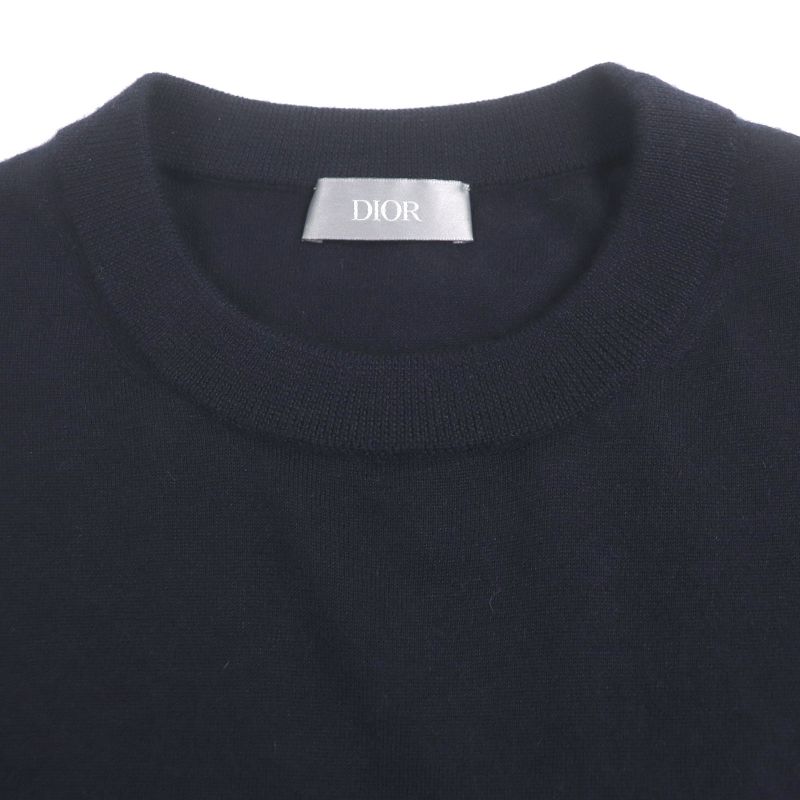  DIOR Homme 113m647at220 100% Cashmere CD Logo Embroidery Crew Neck Pullover
