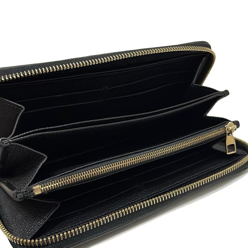 Louis Vuitton Monogram Empreinte Zippy Wallet M60571 Noir Black Round Zipper