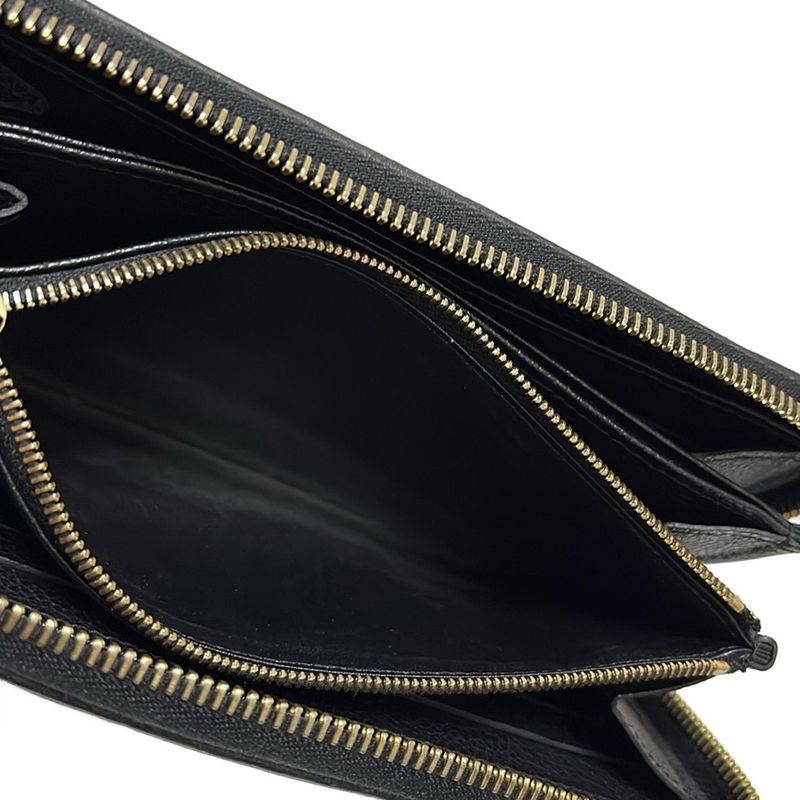 Louis Vuitton Monogram Empreinte Zippy Wallet M60571 Noir Black Round Zipper