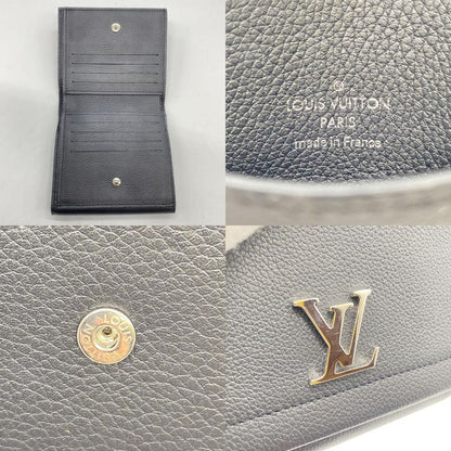 Louis Vuitton M64309 Portefeuille Lock Me 2 Compact Wallet Leather Noir Black