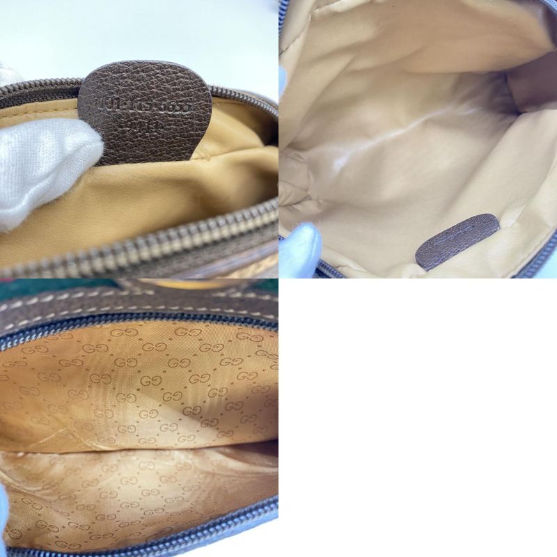 Gucci Old Gucci 001 115 GG Supreme Sherry Shoulder Bag PVC Brown Vintage Men