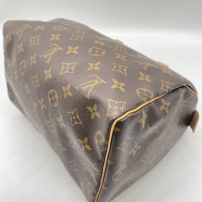 Louis Vuitton M41528 Speedy 25 Handbag Mini Boston Monogram Brown Men Women