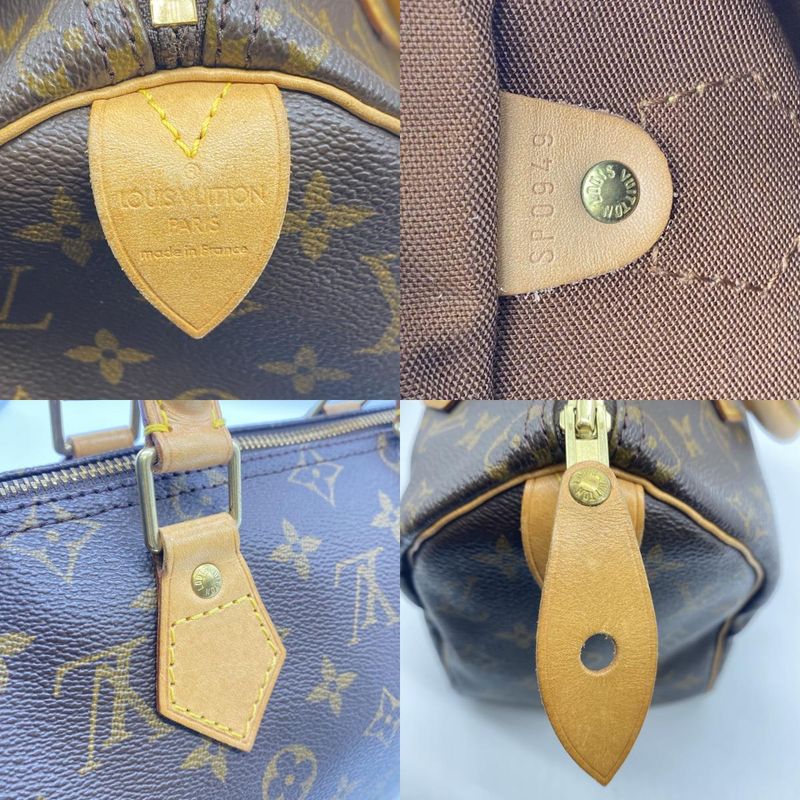 Louis Vuitton M41528 Speedy 25 Handbag Mini Boston Monogram Brown Men Women