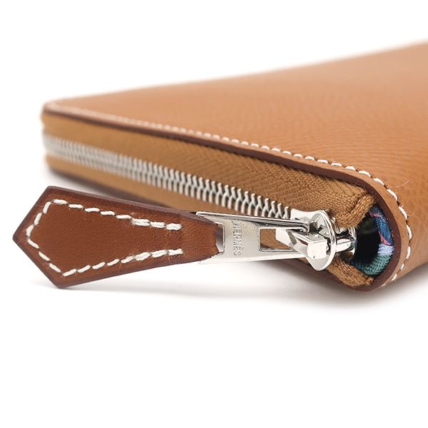 Hermes Long Wallet Azap Long Silkyne Vaux Epson Gold Silver Hardware Unused