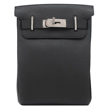 Hermes Body Bag Kelly Accad PM Togo Black Silver Hardware Black Shoulder