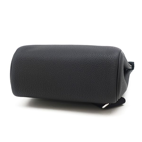 Hermes Body Bag Kelly Accad PM Togo Black Silver Hardware Black Shoulder