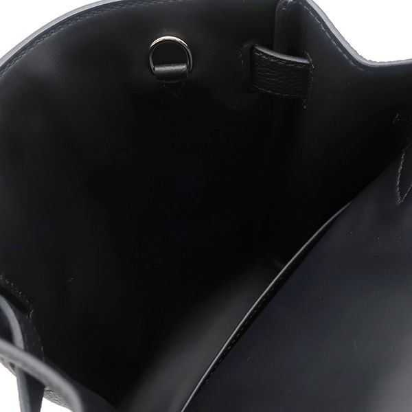 Hermes Body Bag Kelly Accad PM Togo Black Silver Hardware Black Shoulder