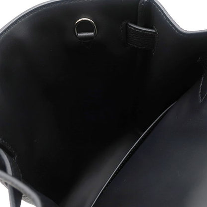 Hermes Body Bag Kelly Accad PM Togo Black Silver Hardware Black Shoulder