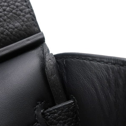 Hermes Body Bag Kelly Accad PM Togo Black Silver Hardware Black Shoulder