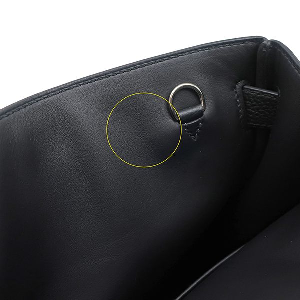 Hermes Body Bag Kelly Accad PM Togo Black Silver Hardware Black Shoulder