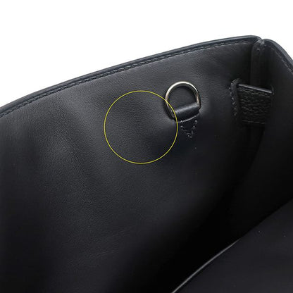 Hermes Body Bag Kelly Accad PM Togo Black Silver Hardware Black Shoulder