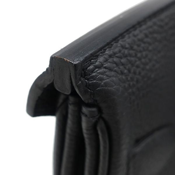 Hermes Body Bag Kelly Accad PM Togo Black Silver Hardware Black Shoulder