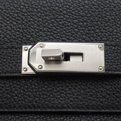 Hermes Body Bag Kelly Accad PM Togo Black Silver Hardware Black Shoulder