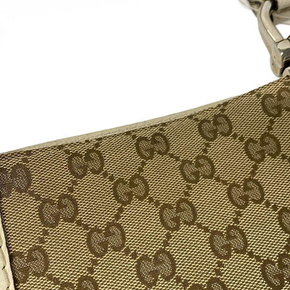 Gucci Tote Bag GG Patternbamboo 232947 Beige Dark Brown And Ivory Leather