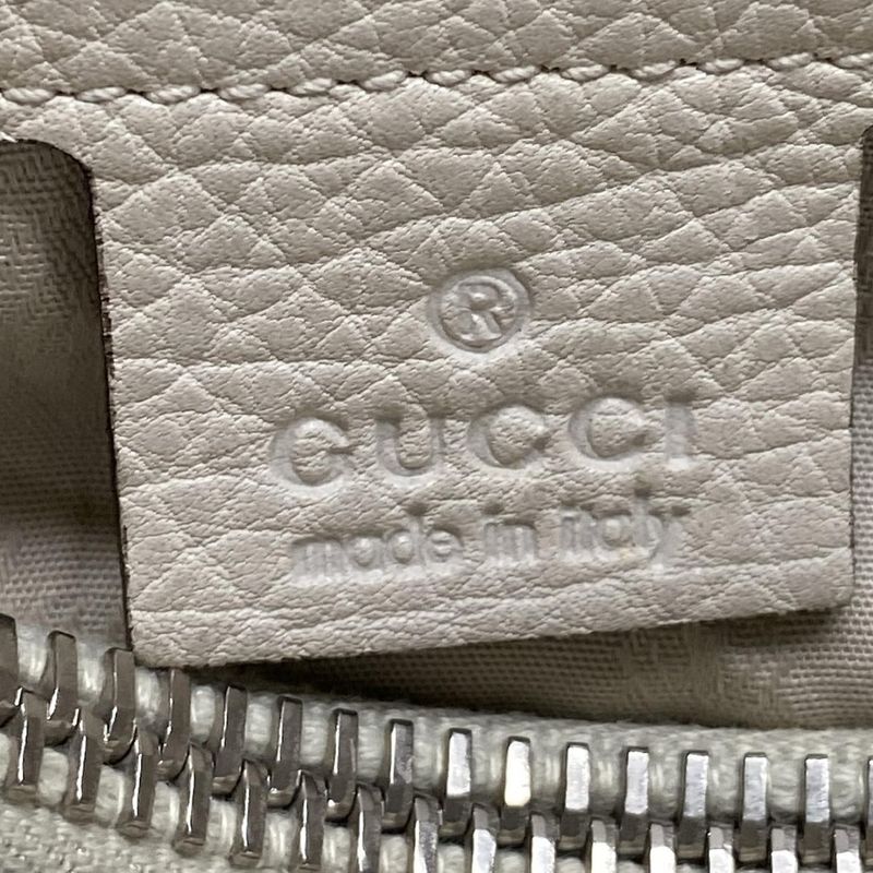 Gucci Tote Bag GG Patternbamboo 232947 Beige Dark Brown And Ivory Leather