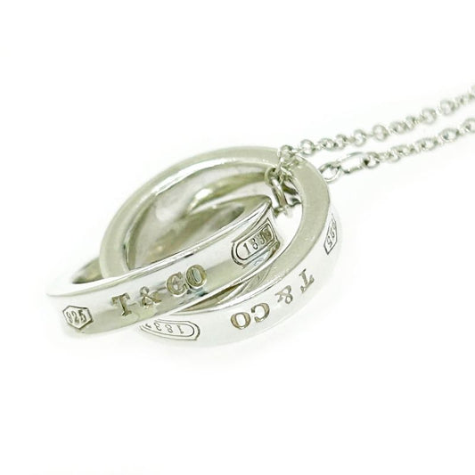 Tiffany & Co Silver 1837 Interlocking Circle Necklace 5.0g 925 Engraved 491788