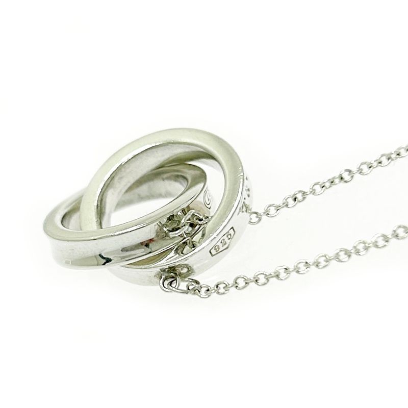 Tiffany & Co Silver 1837 Interlocking Circle Necklace 5.0g 925 Engraved 491788