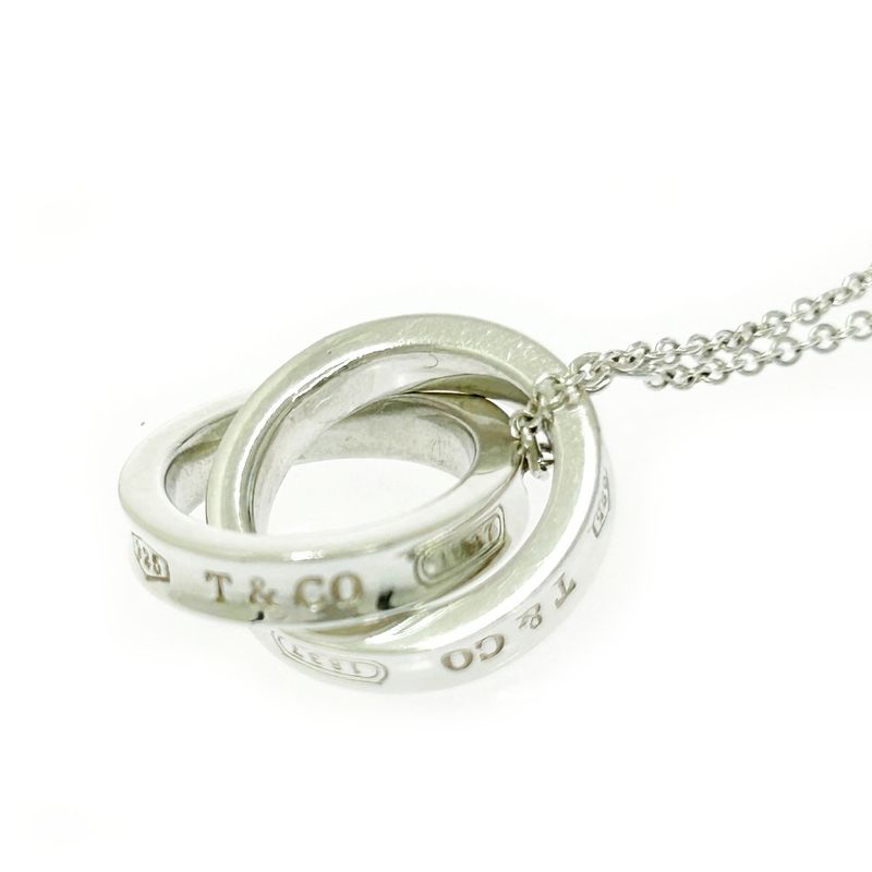 Tiffany & Co Silver 1837 Interlocking Circle Necklace 5.0g 925 Engraved 491788