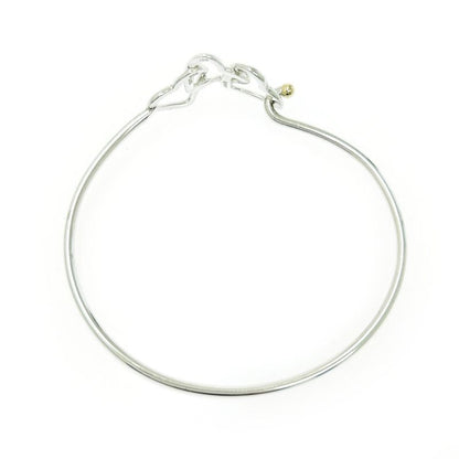 Tiffany & Co Silver Gold Triple Open Heart Bangle 7.7g 925 750 Engraved 493499