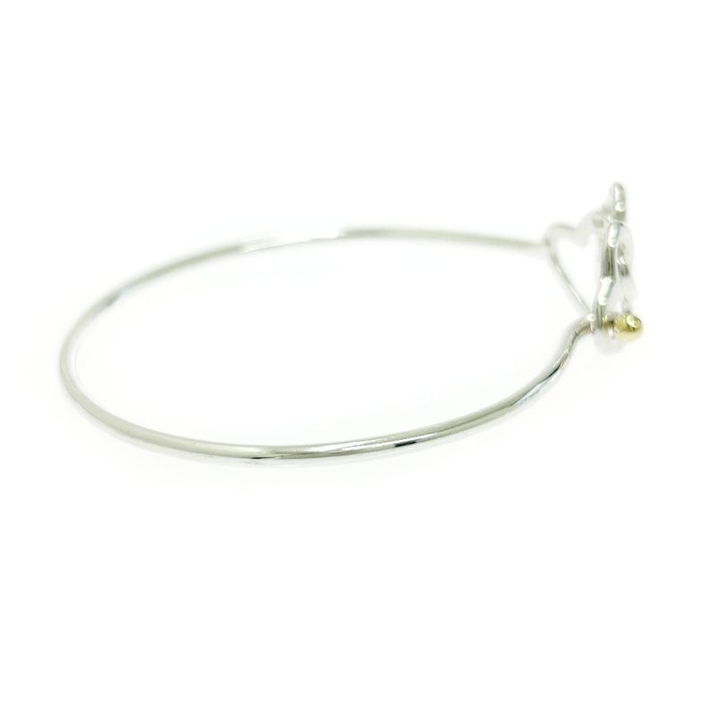 Tiffany & Co Silver Gold Triple Open Heart Bangle 7.7g 925 750 Engraved 493499