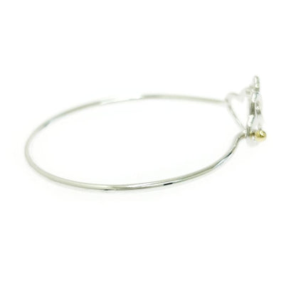 Tiffany & Co Silver Gold Triple Open Heart Bangle 7.7g 925 750 Engraved 493499